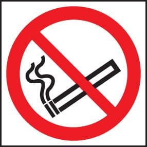 23017B No smoking symbol Self Adhesive Vinyl (80x80mm) Safety Sign