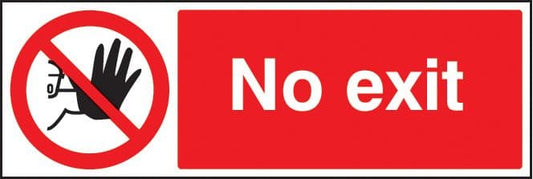 23215G No exit Self Adhesive Vinyl (300x100mm) Safety Sign