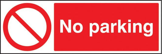 23218M No parking Self Adhesive Vinyl (600x200mm) Safety Sign