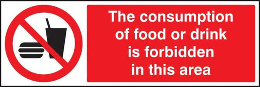 23631M Consumption of food or drink is forbidden in this area Self Adhesive Vinyl (600x200mm)