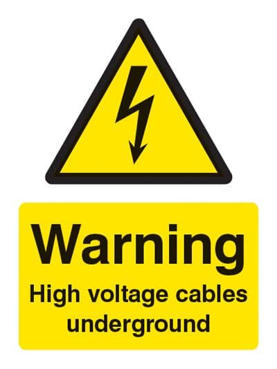 24008E Warning high voltage cables underground Self Adhesive Vinyl (200x150mm) Safety Sign