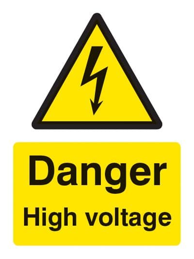 24009E Danger high voltage Self Adhesive Vinyl (200x150mm) Safety Sign