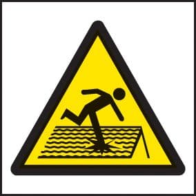 24219F Fragile roof symbol Self Adhesive Vinyl (200x200mm) Safety Sign