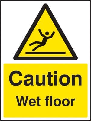 24223E Caution wet floor Self Adhesive Vinyl (200x150mm) Safety Sign