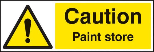 24247G Caution paint store Self Adhesive Vinyl (300x100mm) Safety Sign