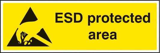 24249G ESD protected area Self Adhesive Vinyl (300x100mm) Safety Sign
