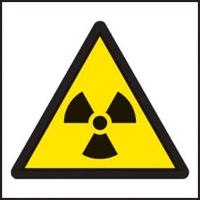24256F Radiation symbol Self Adhesive Vinyl (200x200mm) Safety Sign