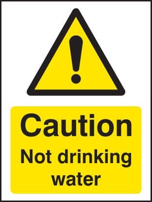 24288A Caution not drinking water Self Adhesive Vinyl (100x75mm) Safety Sign