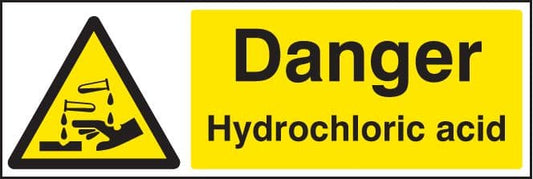 24404G Danger hydrochloric acid Self Adhesive Vinyl (300x100mm) Safety Sign