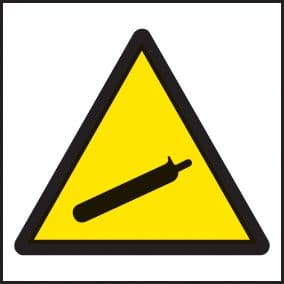 24415F Compressed gas symbol Self Adhesive Vinyl (200x200mm) Safety Sign