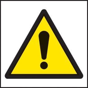24418F Danger symbol Self Adhesive Vinyl (200x200mm) Safety Sign