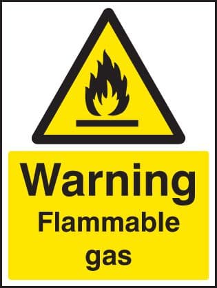 24421E Flammable gas Self Adhesive Vinyl (200x150mm) Safety Sign