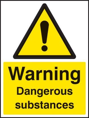 24425E Dangerous substances Self Adhesive Vinyl (200x150mm) Safety Sign