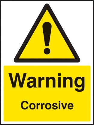 24426E Corrosive Self Adhesive Vinyl (200x150mm) Safety Sign