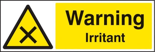 24454G Warning irritant Self Adhesive Vinyl (300x100mm) Safety Sign