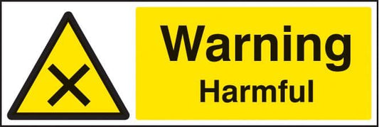24455G Warning harmful Self Adhesive Vinyl (300x100mm) Safety Sign