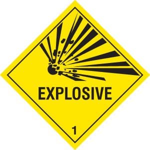24478U Explosive Self Adhesive Vinyl (100x100mm) Safety Sign
