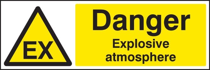 24479K Danger explosive atmosphere Self Adhesive Vinyl (400x300mm) Safety Sign