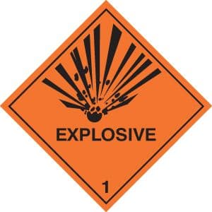 24501F Explosive diamond Self Adhesive Vinyl (200x200mm) Safety Sign