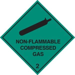 24506U Non-flammable compressed gas 2 Self Adhesive Vinyl (100x100mm) Safety Sign