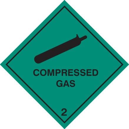 24516U Compressed gas 2 Self Adhesive Vinyl (100x100mm) Safety Sign