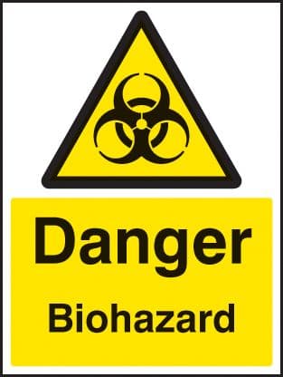 24536E Danger biohazard Self Adhesive Vinyl (200x150mm) Safety Sign