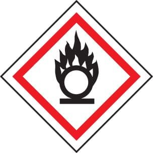 24540U Oxidiser GHS label Self Adhesive Vinyl (100x100mm) Safety Sign