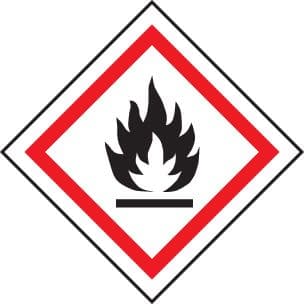 24541U Flammable GHS label Self Adhesive Vinyl (100x100mm) Safety Sign