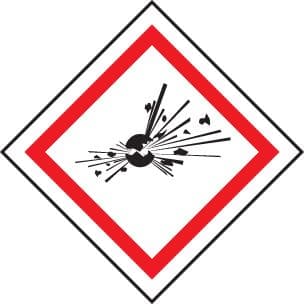 24542U Explosive GHS label Self Adhesive Vinyl (100x100mm) Safety Sign