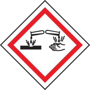 24544U Corrosive GHS label Self Adhesive Vinyl (100x100mm) Safety Sign