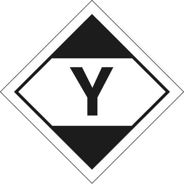 24558U LQ diamond Y - air transport (ADR 2011) Self Adhesive Vinyl (100x100mm) Safety Sign