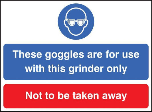 25008E Goggles for use with this grinder only not to be taken away Self Adhesive Vinyl (200x150mm)