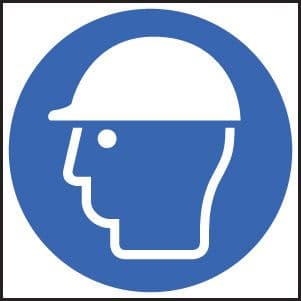 25015F Safety helmet symbol Self Adhesive Vinyl (200x200mm) Safety Sign