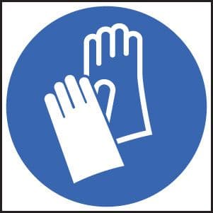 25204F Hand protection symbol Self Adhesive Vinyl (200x200mm) Safety Sign