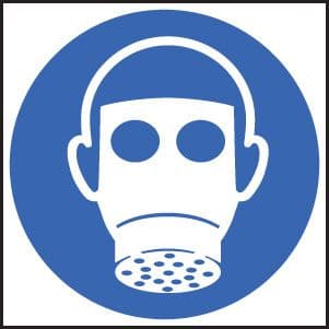 25206F Respirator symbol Self Adhesive Vinyl (200x200mm) Safety Sign