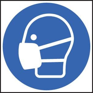 25208F Masks symbol Self Adhesive Vinyl (200x200mm) Safety Sign