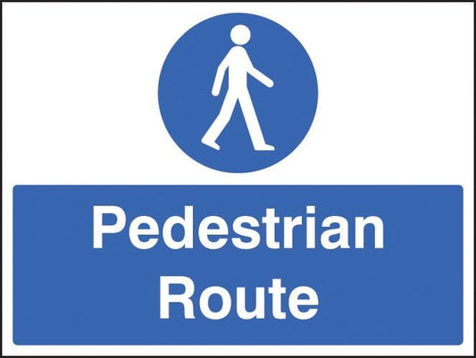 25235K Pedestrian route Self Adhesive Vinyl (400x300mm) Safety Sign