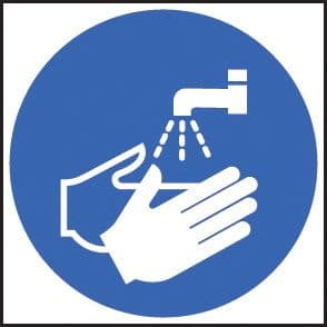 25409F Wash hands symbol Self Adhesive Vinyl (200x200mm) Safety Sign