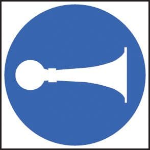 25410F Sound horn symbol Self Adhesive Vinyl (200x200mm) Safety Sign