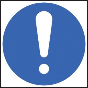 25412F Exclamation mandatory Self Adhesive Vinyl (200x200mm) Safety Sign