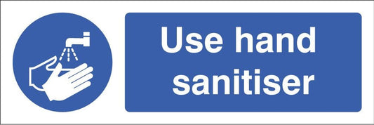 25418G Use hand sanitiser Self Adhesive Vinyl (300x100mm) Safety Sign