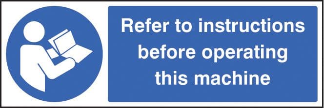 25455G Refer to instructions before operating this machine Self Adhesive Vinyl (300x100mm)