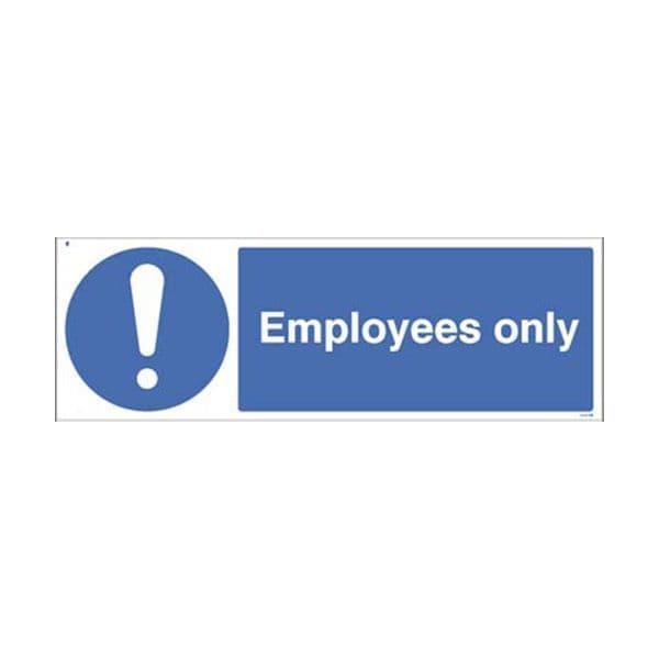 25469G Employees only sign - Self Adhesive Vinyl (300x100mm)