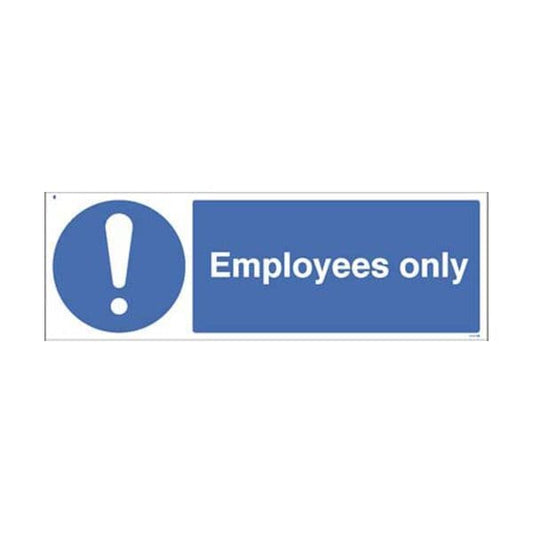 25469G Employees only sign - Self Adhesive Vinyl (300x100mm)