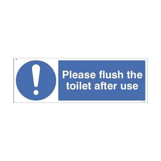 25487E Please flush the toilet after use sign - Self Adhesive Vinyl (200x150mm)