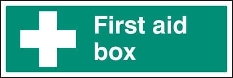 26014G First aid box Self Adhesive Vinyl (300x100mm) Safety Sign