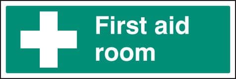 26015M First aid room Self Adhesive Vinyl (600x200mm) Safety Sign