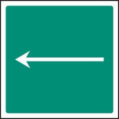 26016F Arrow 180 deg Self Adhesive Vinyl (200x200mm) Safety Sign