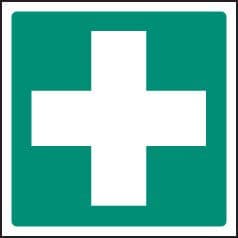 26024U First aid symbol Self Adhesive Vinyl (100x100mm) Safety Sign
