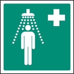 26025F Emergency shower symbol Self Adhesive Vinyl (200x200mm) Safety Sign